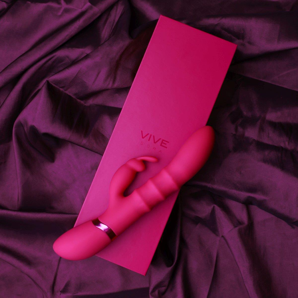 stimulating rings, vibrating g-spot rabbit - pink