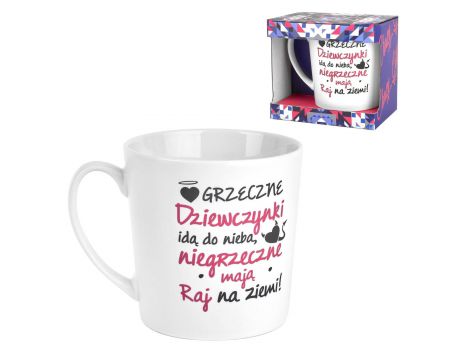 Kubek porcelanowy BGtech biały 480 ml Grzeczne dziewczynki - 2