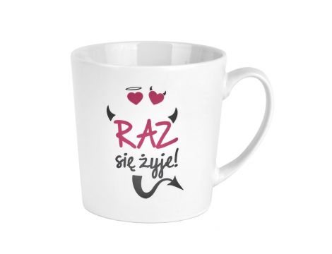 Kubek porcelanowy BGtech biały 480 ml Grzeczne dziewczynki