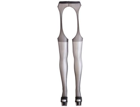 Rajstopy z pasem do pończoch Cottelli LEGWEAR czarne L/XL - 4