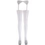 Pończochy białe z koronką Cottelli LEGWEAR - 4
