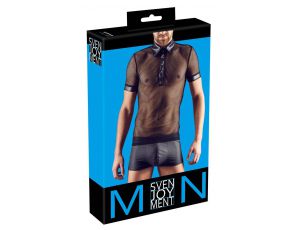 Koszulka polo męska Svenjoyment wet look siateczka L