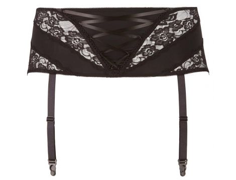 Pas do pończoch z koronką Cottelli Curves czarny 2XL - 3