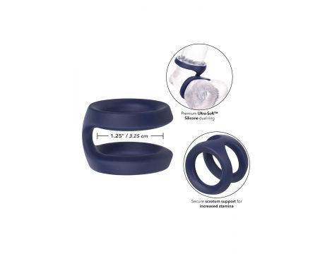 Pierścień erekcyjny Viceroy Dual Ring silikonowy niebieski - 3