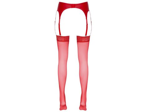 Pończochy z koronką Cottelli LEGWEAR czerwone 20 den - 6