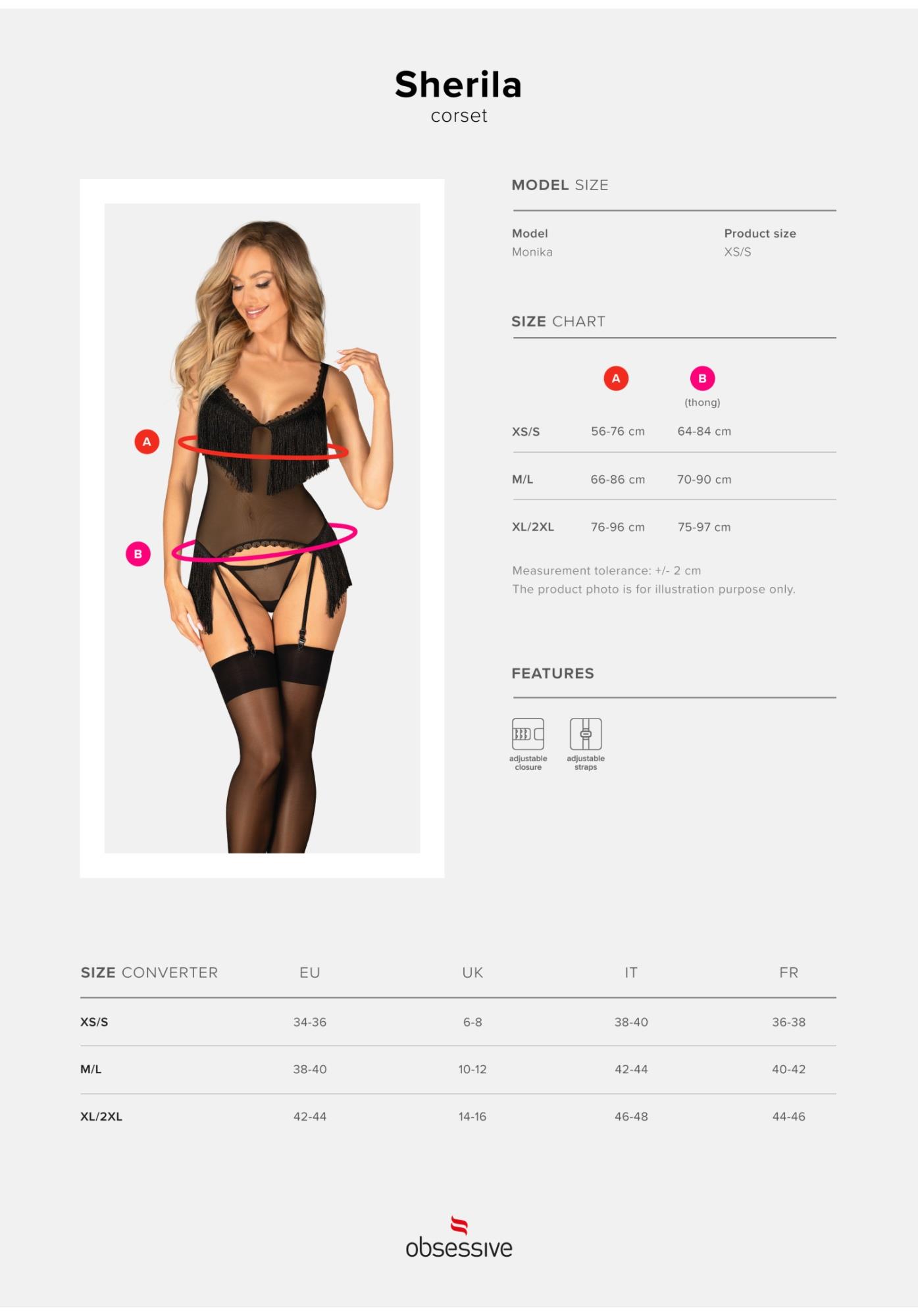 sherila gorset i stringi xs/s