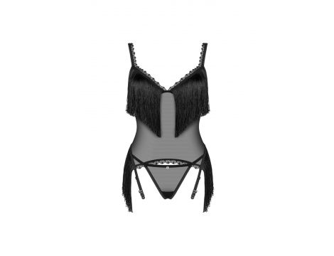Czarny transparentny gorset i stringi Sherila Obsessive XL/2XL - 5