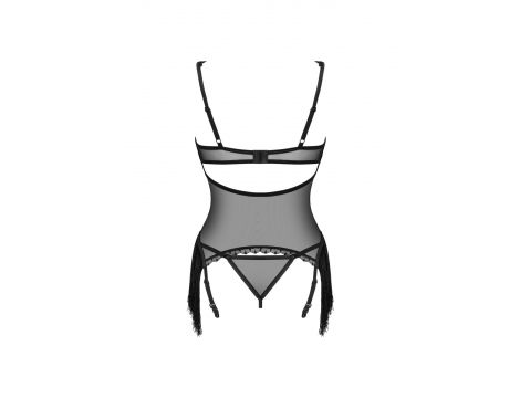 Czarny transparentny gorset i stringi Sherila Obsessive XL/2XL - 6