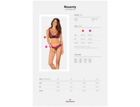 Komplet bielizny Rosenty otwarty Obsessive XL 2XL - 7