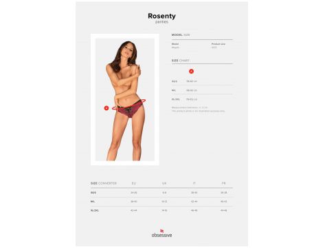 Figi koronkowe Rosenty Obsessive z różami XL 2XL - 9