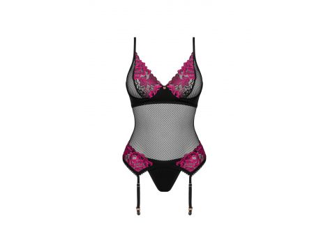 Gorset i stringi Obsessive Rosenty czarny XS/S - 5