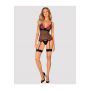 Gorset siateczkowy Rosenty kwiatowy czarny XL/2XL Obsessive - 4