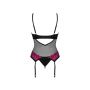 Gorset siateczkowy Rosenty kwiatowy czarny XL/2XL Obsessive - 7