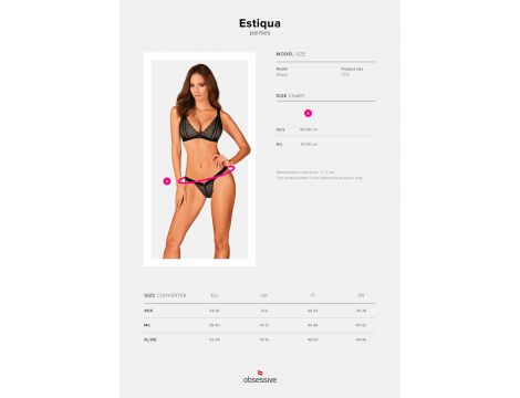 Czarne koronkowe figi otwarte Estiqua Obsessive M/L - 9
