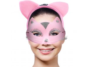 Maska roleplay Kitty Set Kinky Pleasure różowa uniwersalna