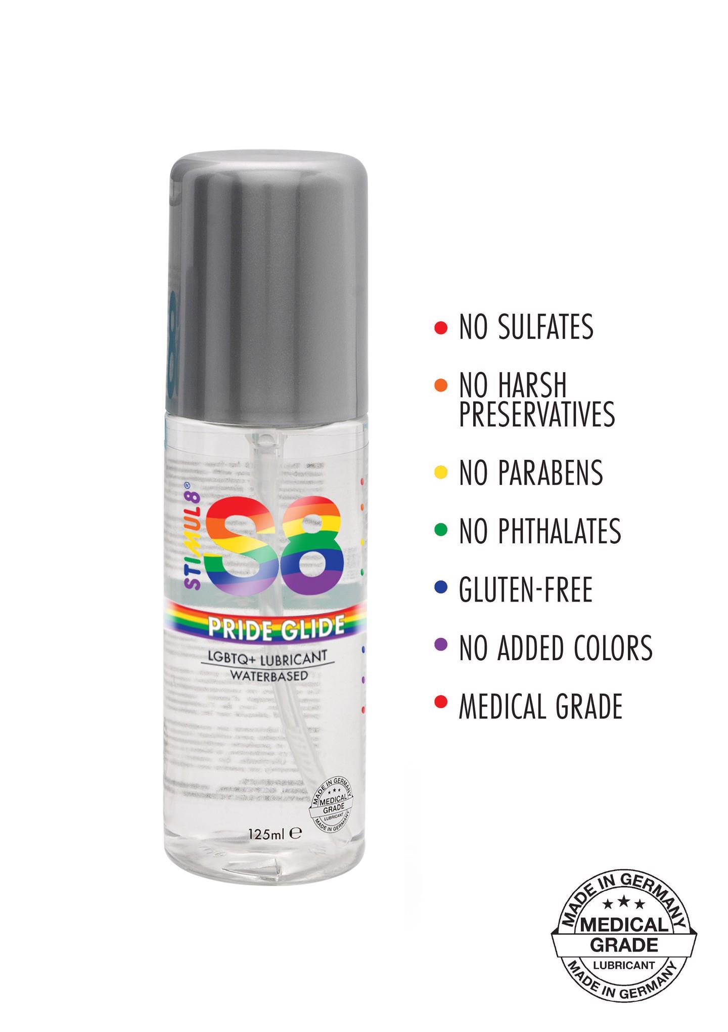 s8 wb pride glide lube 125ml natural
