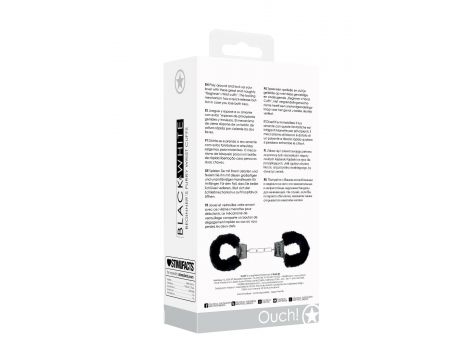 Kajdanki futrzane Ouch! Pleasure czarne z szybkim uwolnieniem - 7