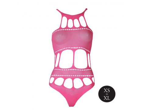 Body Ouch z greckim dekoltem neonowy róż XS/XL - 6