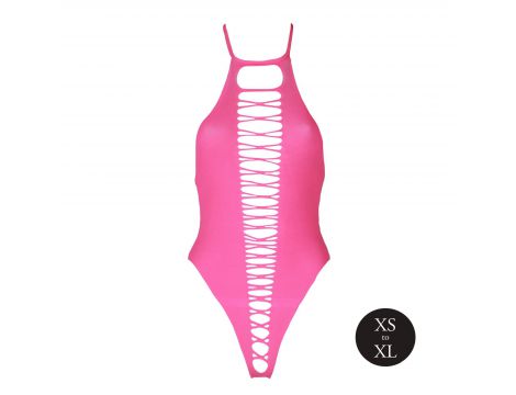 Body erotyczne high-cut Ouch! neonowy różowy XS/XL - 6