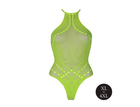Body erotyczne Ouch neonowa zieleń halter XL XXXXL - 6