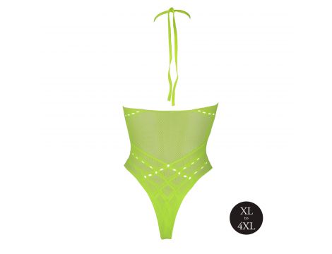 Body erotyczne Ouch neonowa zieleń halter XL XXXXL - 7