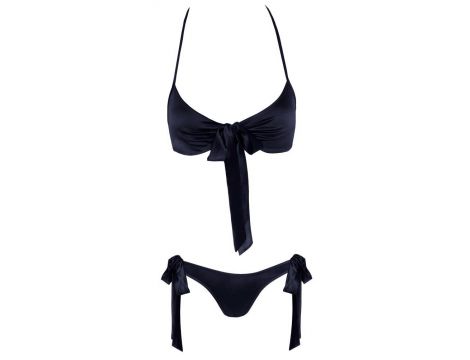 Komplet bielizny Cottelli Lingerie z kokardkami czarny S/M - 7