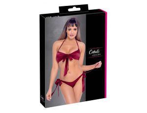 Komplet bielizny z kokardkami Cottelli LINGERIE czerwony S/M
