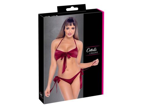 Komplet bielizny z kokardkami Cottelli LINGERIE czerwony S/M