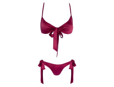 Komplet bielizny z kokardkami Cottelli LINGERIE czerwony S/M - 4