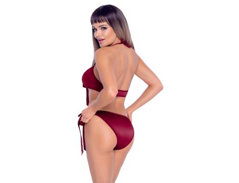 Komplet bielizny z kokardkami Cottelli LINGERIE czerwony S/M - 6