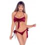 Komplet bielizny z kokardkami Cottelli LINGERIE czerwony S/M - 4