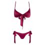 Komplet bielizny z kokardkami Cottelli LINGERIE czerwony S/M - 5