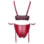 Komplet bielizny bondage Cottelli czerwony z paskami na kostki - 9