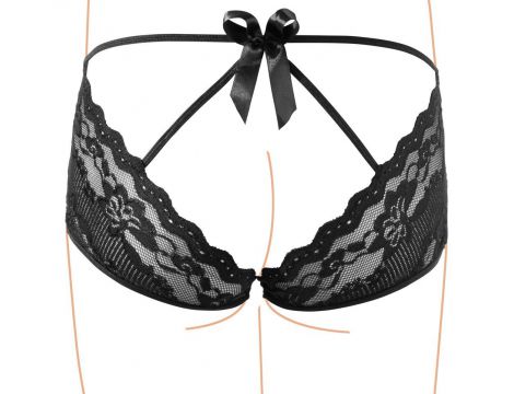 Majtki koronkowe z kokardą Cottelli Lingerie czarne M - 7