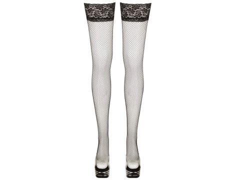 Pończochy siatkowe z koronką Cottelli LEGWEAR - 5