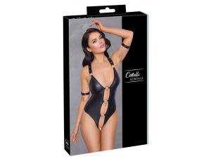 Body bondage Cottelli BONDAGE czarny XL z paskami na kostki