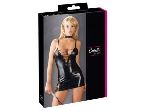 Mini sukienka wetlook Cottelli PARTY czarna M