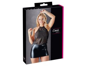 Mini sukienka Cottelli PARTY czarna XL z szyfonem