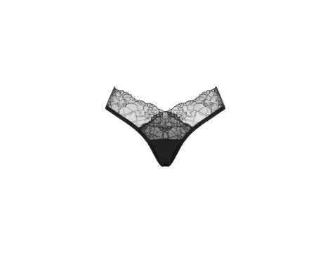 Figi otwarte Bella Rou Obsessive czarne z haftowanym tiulem XL 2XL - 7