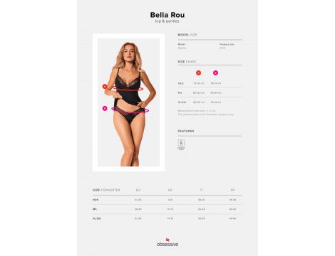 Komplet bielizny Obsessive Bella Rou czarny M/L - 7