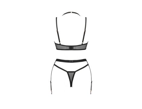 Komplet bielizny Selinne Obsessive trzyczęściowy czarny XL/2XL - 6