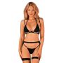 Komplet bielizny Selinne Obsessive trzyczęściowy czarny XL/2XL - 2