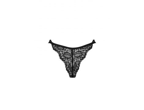 Stringi otwarte koronkowe Obsessive Bellastia czarne XL/2XL - 8