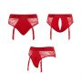 Uprząż koronkowa Diva Strap-on-me czerwona XL - 6