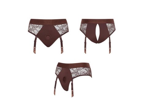 Uprząż bielizna Diva Strap-on-me czekoladowa XXL - 5