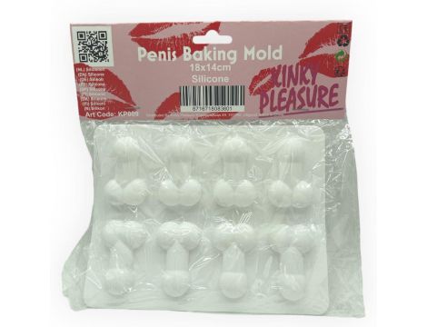 Forma silikonowa do lodu w kształcie penisa Kinky Pleasure biała - 2