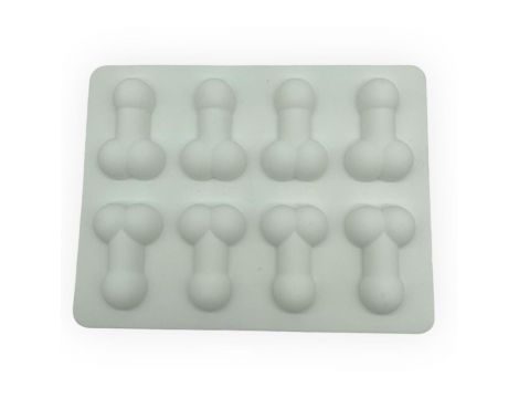 Forma silikonowa do lodu w kształcie penisa Kinky Pleasure biała - 3