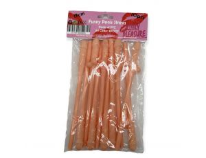 Słomki do picia w kształcie penisa Kinky Pleasure 19 cm 10 sztuk