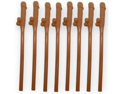 Słomki do picia w kształcie penisa Kinky Pleasure 19 cm 10 sztuk - 2