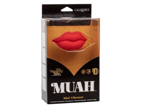 Wibrator mini Muah Calexotics czerwony silikonowy 8.3 cm - 2